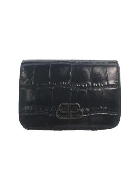 小物 BALENCIAGA 601387 BB Compact Wallet BALENCIAGA Leather Bifold Compact Wallet Black 小物
