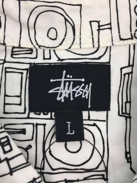 STUSSY(ステューシー) / 半袖シャツ/L/コットン/WHT/総柄 | 古着の販売