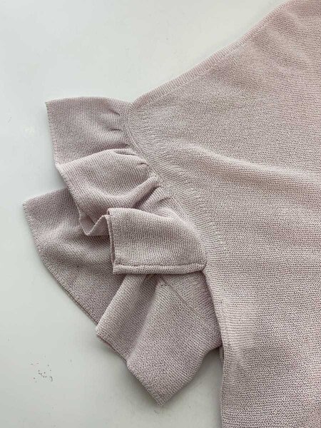 ANAYI / 25SS/和紙ガーターフリル袖プルオーバー/38/ポリエステル/PNK/102528-16-770 ANAYI(アナイ) / 25SS/和紙ガーターフリル袖プルオーバー/38