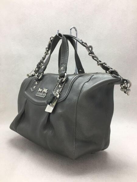 COACH(コーチ) / ショルダーバッグ/レザー/メタリックグレー/内側 
