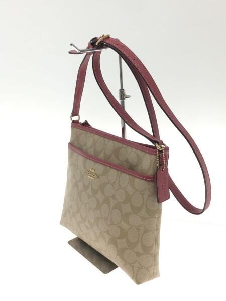 COACH コーチ トートバッグ ショルダー シグネチャー柄 ピンクベージュ 