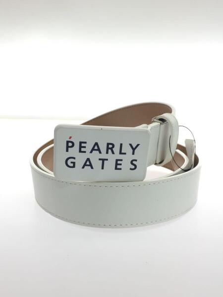 PEARLY GATES(パーリーゲイツ) / ロゴバックル/ベルト/牛革/WHT/無地 
