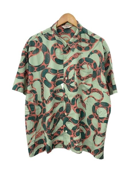 CALEE ヘビ　レーヨンシャツ CALEE(キャリー) / ヘビ柄/半袖シャツ/XL/レーヨン/GRN/アニマル