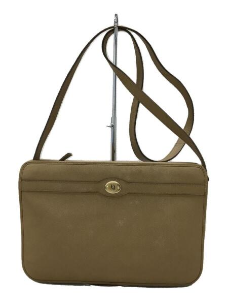 Christian Dior◆ショルダーバッグ/レザー/BEG/オールド/角スレ/ロゴ Christian Dior(クリスチャンディオール) ⁄ ショルダーバッグ⁄レザー