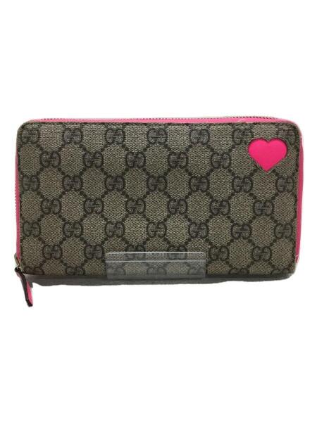 GUCCI(グッチ) / ラウンドジップ/長サイフ/GGプラス/PVC/ベージュ 