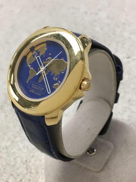 BULOVA(ブローバ) / クォーツ腕時計/アナログ/レザー/ネイビー 
