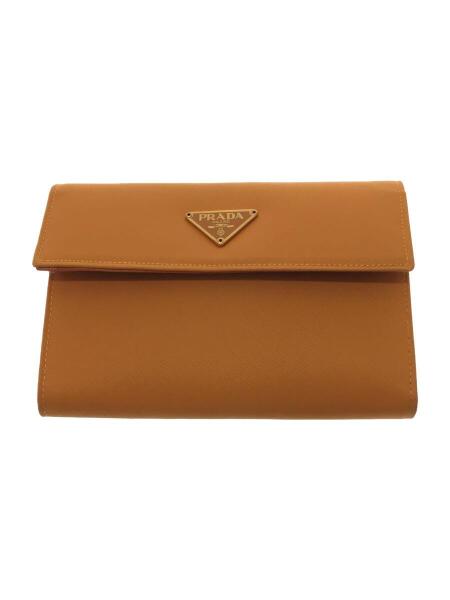 プラダ三つ折り財布オレンジ