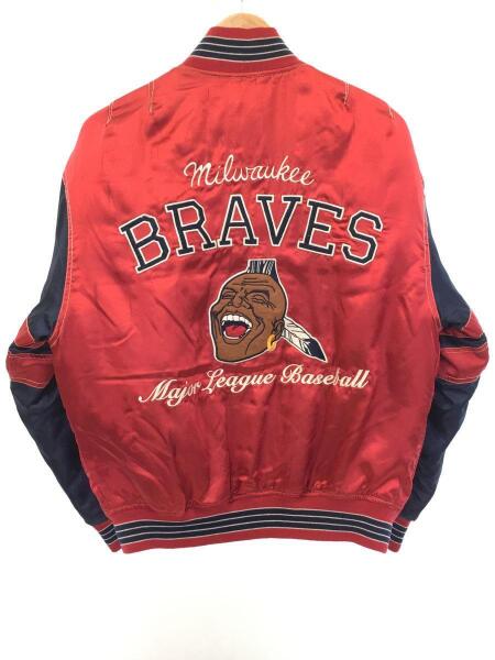 MIRAGE(ミラージュ) / スタジャン/M/レッド/ネイビー/90s MLB BRAVES 