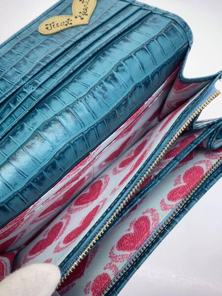 Think Bee! シンクビー 財布 Think Bee! 刺繍ビーズ装飾 長財布 ブルー