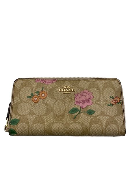 COACH(コーチ) / プレーリーローズプリント/長財布/PVC/BEG/花柄 