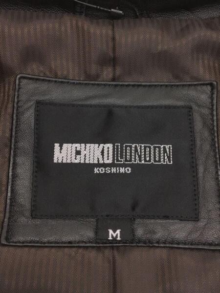 MICHIKO LONDON(ミチコロンドン) / ロングコート/M/羊革/BLK/無地