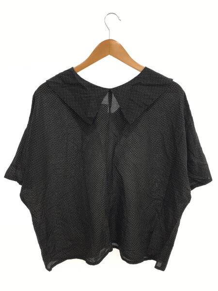 mizuiro ind(ミズイロインド) / 半袖ブラウス/--/コットン/BLK/ドット 