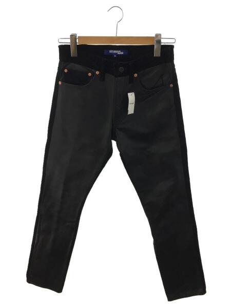 ジュンヤワタナベ マン 新品 21AW レザー切替ブラックデニムパンツ XS