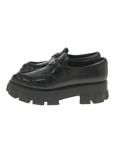 PRADA(プラダ) / モノリスブラッシュレザーローファー/38.5/BLK/レザー