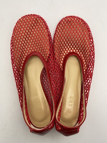 CLANE(クラネ) / フラットパンプス/36/RED/ポリエステル/MESH OBLIQUE