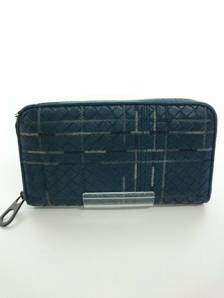 BOTTEGA VENETA◇イントレチャート/2つ折り財布/レザー/BLK/メンズ 