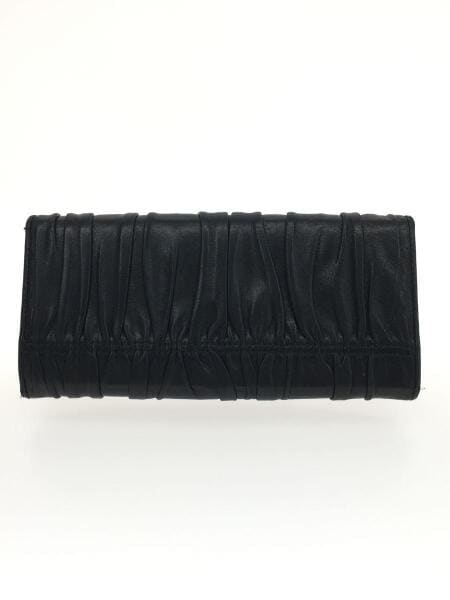 PRADA(プラダ) / 長財布/ギャザー/レザー/BLK/レディース | 中古品の 