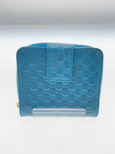 GUCCI グッチ マイクログッチシマ 二つ折り財布 ブルー GUCCI(グッチ) / 変色有/Bi-Fold Wallet/マイクログッチシマ/レザー
