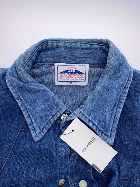 DAKOTA / 襟回り変色/70S/USA製/デニムウエスタンシャツ/M/デニム/IDG/無地 DAKOTA(ダコタ) / 襟回り変色/70S/USA製/デニムウエスタンシャツ/M