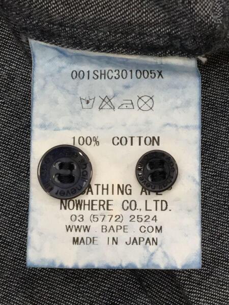 A BATHING APE(アベイシングエイプ) / 長袖シャツ/M/コットン/ネイビー