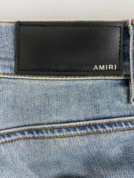 AMIRI(アミリ) / 蛇腹レザー/スキニーパンツ/30/コットン/IDG/デニム 