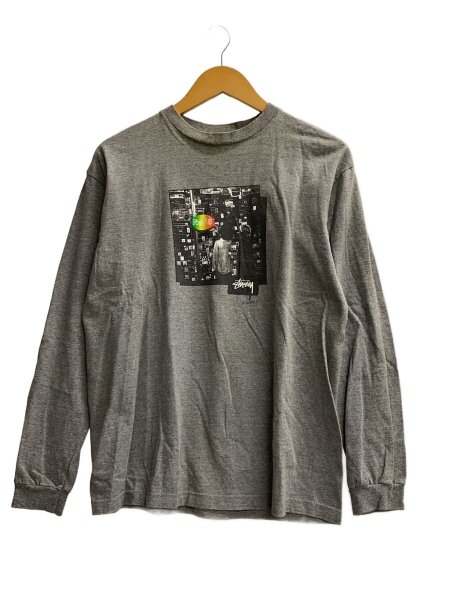 STUSSY(ステューシー) / 長袖Tシャツ/M/コットン/GRY/プリント 