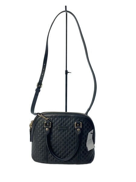 GUCCI(グッチ) / ハンドバッグ_マイクログッチシマ/レザー/BLK/総柄 