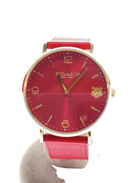 COACH(コーチ) / クォーツ腕時計/アナログ/レザー/RED/RED/14503867  