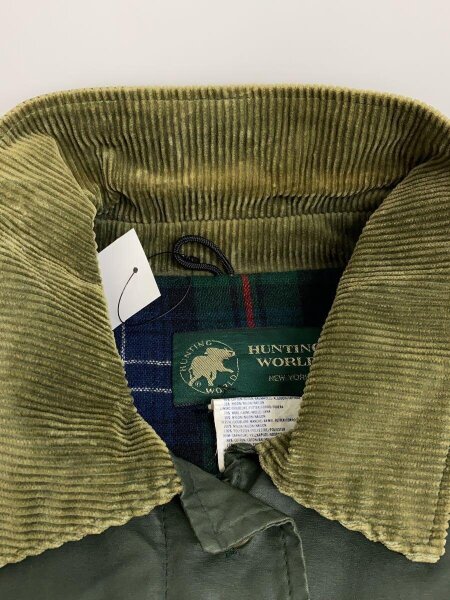 HUNTING WORLD / 90s/ハンティングジャケット/襟コーデュロイ/L/コットン/GRN/無地 HUNTING WORLD(ハンティングワールド) / 90s/ハンティングジャケット