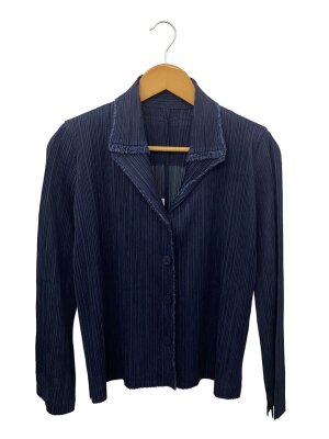 【未使用に近い】PLEATS PLEASE　ダークブルー ジャケット PLEATS PLEASE ISSEY MIYAKE（プリーツプリーズイッセイミヤケ