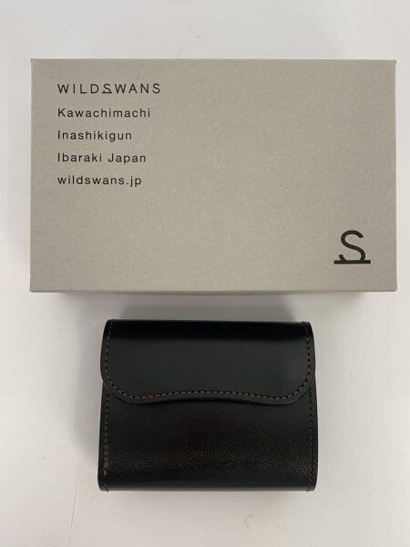 WILD SWANS(ワイルドスワンズ) / 3つ折り財布/レザー/ブラック/無地 