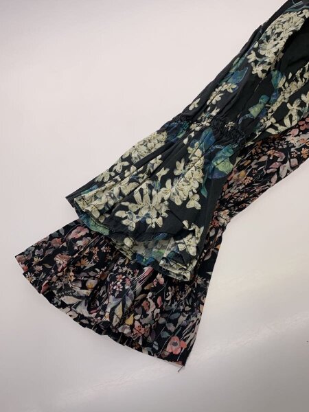 AMERI / 長袖ワンピース/M/コットン/NVY/01410590440/24SS/LIBERTY PATCHWORK BLK AMERI(アメリヴィンテージ) / 長袖ワンピース/M/コットン/NVY