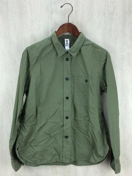 MHL.(エムエイチエル) / 長袖ブラウス/3/コットン/KHK/L/カーキ/シャツ 