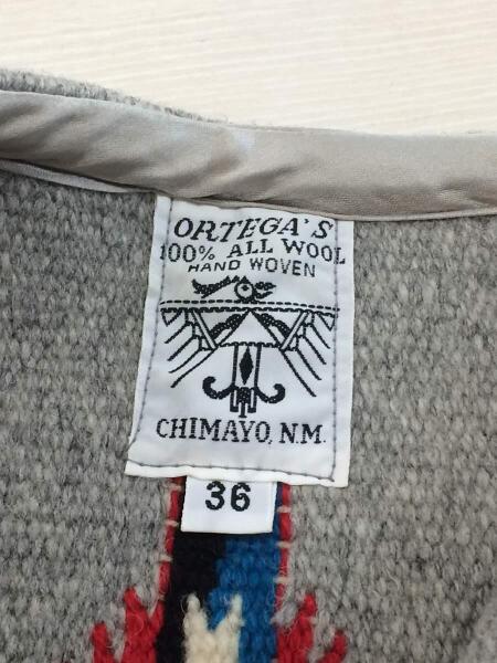 オルテガ　チマヨ柄　グレー　ベスト　36サイズ オルテガ チマヨ柄 グレー ベスト 36サイズ オルテガ チマヨ柄 グレー