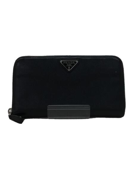 PRADA(プラダ) / 長財布/レザー/BLK/サフィアーノ/ラウンドジップ 