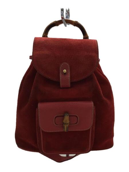 GUCCI(グッチ) / リュック_バンブー_ヌバックレザー/スウェード/RED 