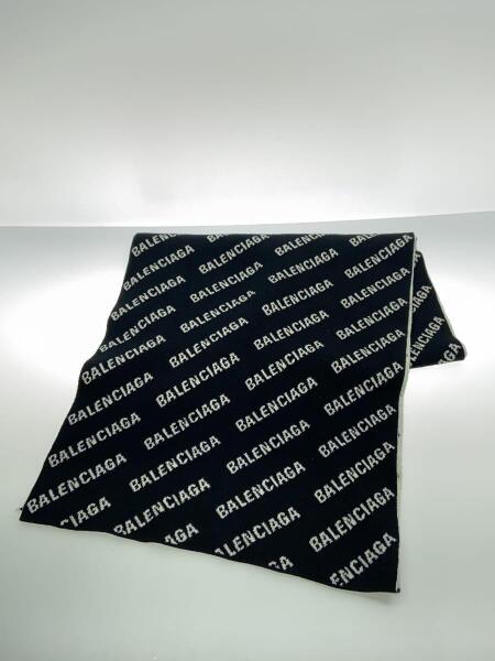 BALENCIAGA(バレンシアガ) / マフラー/ウール/BLK/総柄/メンズ/ユニ
