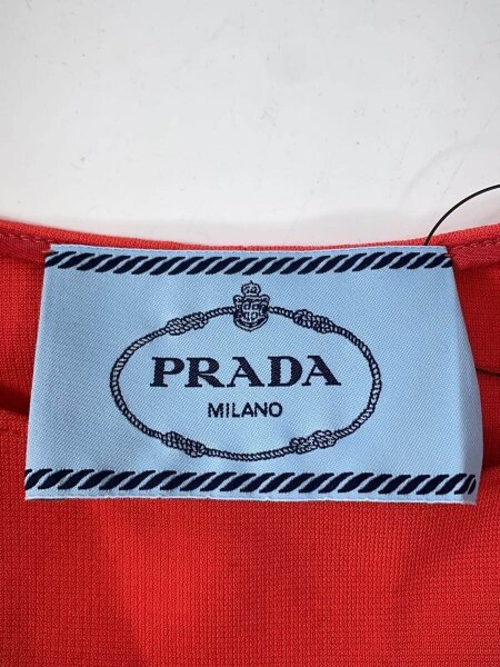 PRADA(プラダ) / ノースリーブワンピース/40/ポリエステル/RED/無地