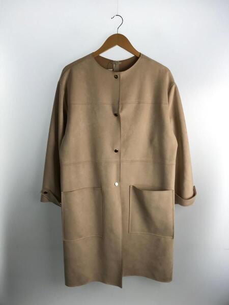 ZARA(ザラ) / フェイクスウェードノーカラーコート/L/ポリエステル 