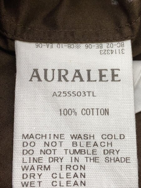 AURALEE(オーラリー) / 半袖シャツ/4/コットン/BRW/A25SS03TL/? NULL