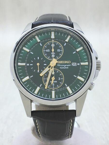 SEIKO(セイコー) / クォーツ腕時計/アナログ/レザー/グリーン/ブラウン 