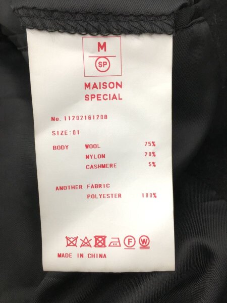 メゾンスペシャル MAISON SPECIAL(メゾンスペシャル) / チェスターコート/1/ウール/BLK