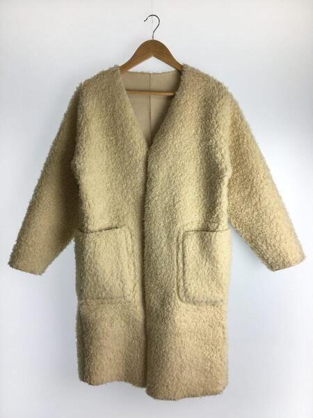 Luxluft ルクスルフト ノーカラー ファー ジャケット コート