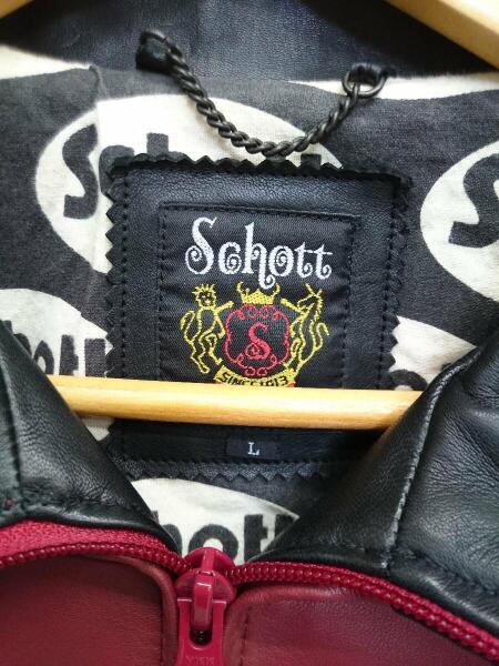 Schott(ショット) / ラムレザー/袖切替/レザージャケット・ブルゾン/L 