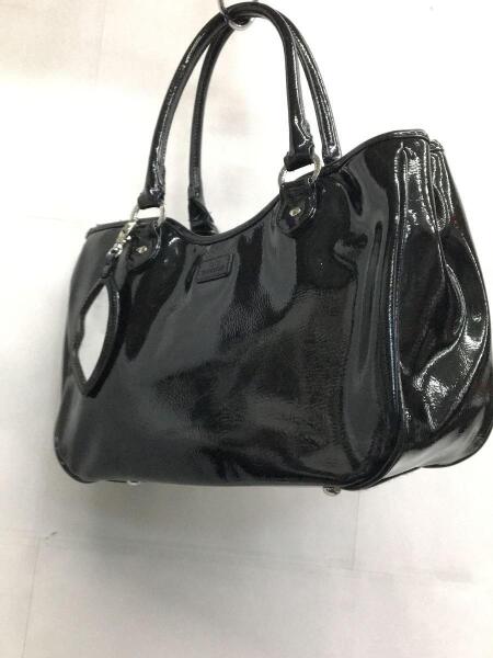 LULU GUINNESS(ルルギネス) / トートバッグ/エナメル/BLK/無地 | 中古 