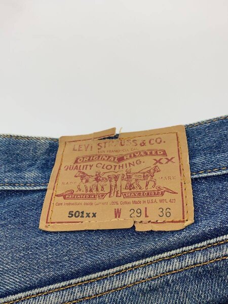 リーバイス501xx W32 ヒゲ ハチノス 青 90s USA製 22636 Levi