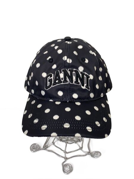 GANNI ガニー　ドッド柄　キャップ GANNI(ガニー) / キャップ/--/ポリエステル/BLK/ドット/レディース