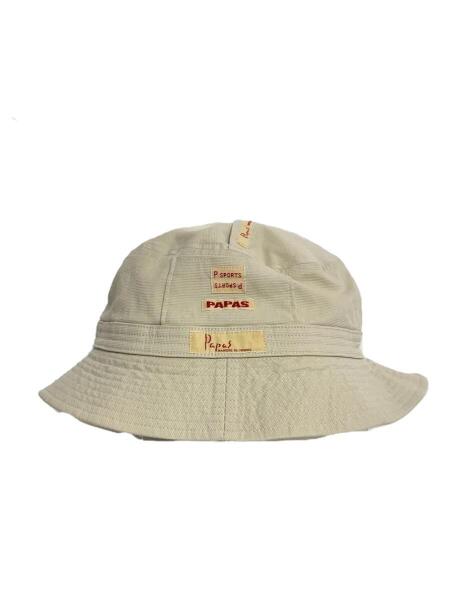 PAPAS パパス 装飾デザイン バケットハット size L(約61cm) Papas(パパス) / バケットハット/L/コットン/BEG/無地/レディース