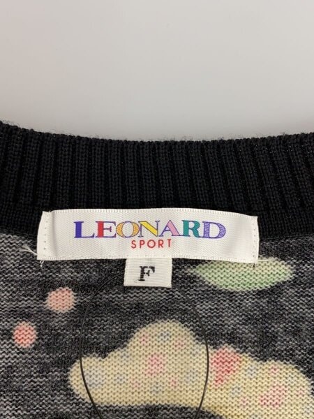 LEONARD / SPORT/肩パッド脱着可/カーディガン(薄手)/FREE/ウール/BLK/花柄/0527902 LEONARD(レオナール) / SPORT/肩パッド脱着可/カーディガン(薄手)/FREE