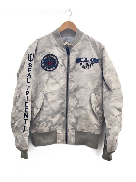 フライトジャケット LIGHT MA-1 SEAL TEAM7 WHITE CAMO AVIREX(アヴィレックス) / LIGHT MA-1 SEAL TEAM 7/XL/ポリエステル